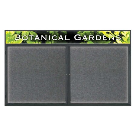 United Visual Products Open Faced Traditional Rounded Corkboard UV641ARC-BLACK-KEYLIME